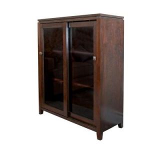 Simpli Home Cosmopolitan Wood Medium Storage Cabinet and Buffet in Dark Brown Wood INT AXCCOS MED CF