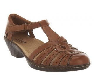 Clarks Leather Cut out Sandals   Wendy Tiger —