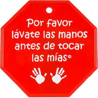 My Tiny Hands Spanish Please Wash Sign, Red