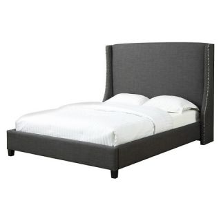 Barton Upholstered Bed   Charcoal