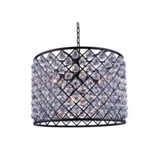 Elegant Lighting Madison 8 Light Mocha Brown Chandelier with Clear Crystal 1206D27MB/RC