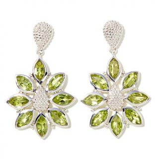 Himalayan Gems™ Gemstone "Flower" Drop Sterling Silver Earrings   7945680