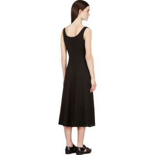 Yohji Yamamoto: Black Sleeveless Midi Dress