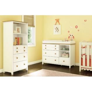 South Shore  Litte Smileys changing table in White and Harvest Maple
