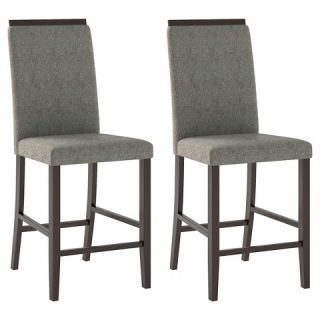 Bistro Upholstered Counter Height Dining Chair Wood/Pewter Grey (Set