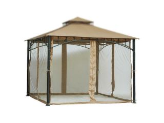 7 ft (84 in) Tall Beige Mosquito Net ONLY for 10x10 Gazebo w/ Velcro Straps