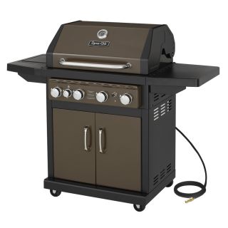 Dyna Glo Bronze Metallic 4 Burner (12,000 BTU) Natural Gas Gas Grill with with Side Burner
