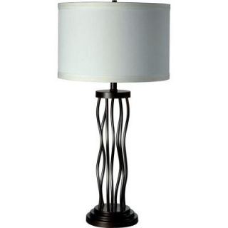 ORE International 25 in. White and Matt Silver Curves Table Lamp 6234A