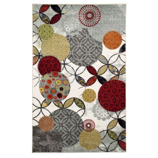 Mohawk Home Give and Take Rectangular White Geometric Tufted Area Rug (Common: 5 ft x 8 ft; Actual: 5 ft x 8 ft)