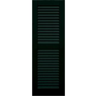 Winworks Wood Composite 15 in. x 44 in. Louvered Shutters Pair #654 Rookwood Shutter Green 41544654