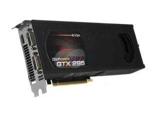 EVGA GeForce GTX 295 DirectX 10 017 P3 1293 AR 1792MB 896 (448 x 2) Bit GDDR3 PCI Express 2.0 x16 HDCP Ready SLI Support Video Card w/ Pre installed EVGA Backplate