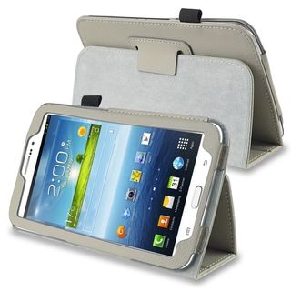 BasAcc Gray Leather Case with Stand for Samsung© Galaxy Tab 3 7.0