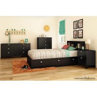 South Shore  Black Karma Contemporary 6 Drawers Dresser