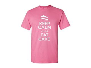Keep Calm and Eat Cake Adult Novelty T Shirt Tee