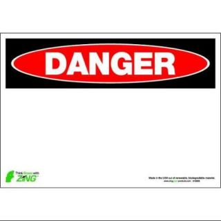 ZING 1088S Danger Sign, 7 x 10In, R and BK/WHT, BLK
