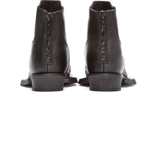 Julius Black Leather Paneled Extended Welt Boots