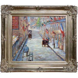 Tori Home The Rue Mosnier with Flags by Edouard Manet Framed Painting