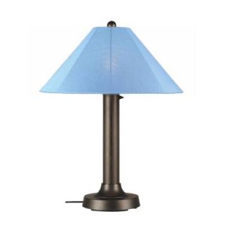Patio Living Concepts Catalina 34 in. Outdoor Bronze Table Lamp with Sky Blue Shade 39647