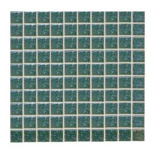 Daltile Sonterra Glass Emerald Iridescent 12 in.x12 in.x6mm Glass Sheet Mounted Mosaic Wall Tile(10 sq.ft./case) DISCONTINUED SR7511MS1P