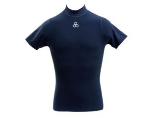 McDavid Classic Logo 793 CL Mock Neck Body Shirt Short Sleeves Navy X Large