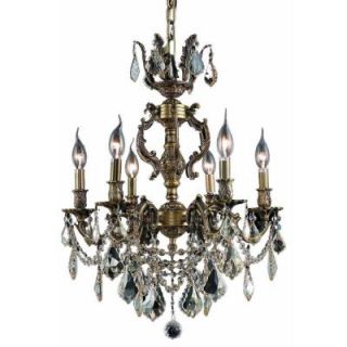 Elegant Lighting 6 Light Antique Bronze Chandelier with Crystal (Clear) Crystal EL9506D20AB/RC