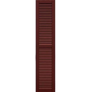 Winworks Wood Composite 15 in. x 71 in. Louvered Shutters Pair #650 Board and Batten Red 41571650