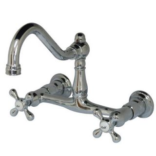 Wall Mounted Sink Faucet with Double Metal Cross Handles by Elements