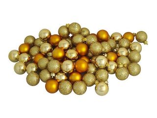 16ct Gold Glamour Shatterproof 4 Finish Christmas Ball Ornaments 3" (75mm)