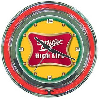 Trademark Miller High Life 14 Inch Neon Wall Clock   Fitness & Sports