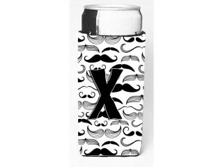 Letter X Moustache Initial Ultra Beverage Insulators for slim cans CJ2009 XMUK