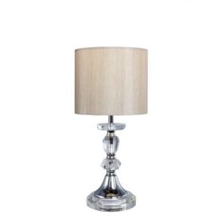 Fangio Lighting 15 in. Chrome Crystal and Metal Table Lamp with Chrome Accents 5087