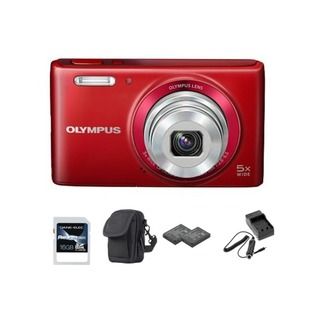 Olympus Stylus VG 180 16MP Red Digital Camera 16GB Bundle  