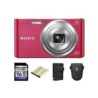 Sony Cyber shot DSC W830 Pink Digital Camera with 2 Batteries and 16GB
