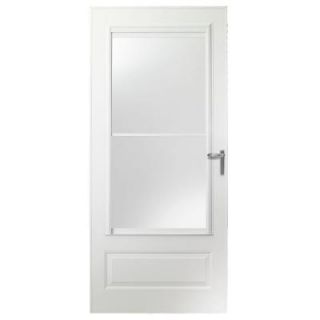 EMCO 32 in. x 78 in. 300 Series White Self Storing Storm Door E3SN3278WH