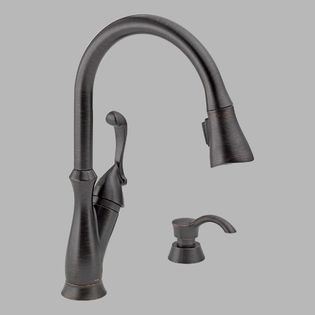 Delta  Arabella Single Handle Pull Down Kitchen Faucet With Soap