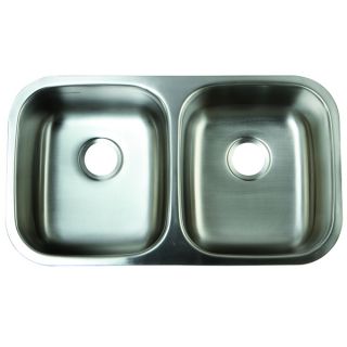 Double Bowl Undermount 32 inch Stainless Steel Kitchen Sink   17344770