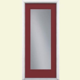 Masonite 32 in. x 80 in. Full Lite Painted Smooth Fiberglass Prehung Front Door with Brickmold 23188