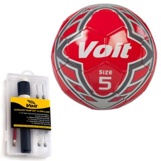 Voit Size 5 Radente Soccer Ball with Ultimate Inflating Kit   Red
