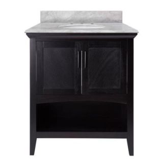 Home Decorators Collection Brattleby 31 in. W x 22 in. D Vanity in Espresso with Marble Vanity Top in Carrara White with White Basin LBEV3021 CAR
