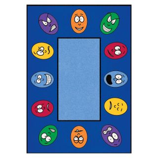 Learning Carpets Cut Pile Rug Rectangular Blue Educational Area Rug (Actual: 8 ft 3 in x 13 ft 4 in)