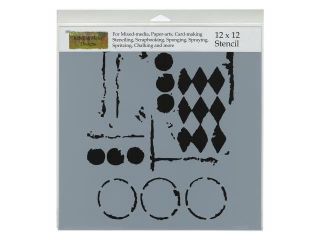 Crafters Workshop TCW 459 Crafters Workshop Template 12 in. X12 in.  Harlequin Circles