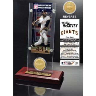 Willie McCovey Hall of Fame Ticket and Bronze Coin Acrylic Desk Top