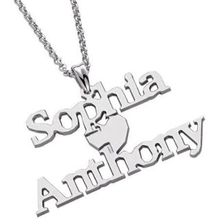 Personalized Sterling Silver Couples Name Necklace