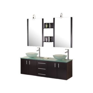 Modena 61 Floating Double Bathroom Vanity Set with Mirror by Design
