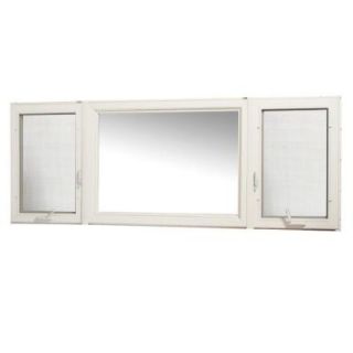TAFCO WINDOWS 95 in. x 36 in. Vinyl Casement Window with Screen   White VCC9536RL