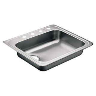MOEN Commercial Drop in Stainless Steel 24.375 in. 4 Hole Single Bowl Kitchen Sink 22130
