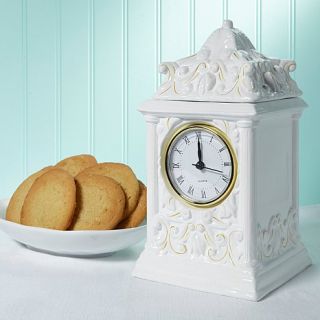 David's Cookies White Clock Jar with Sugar Cookies   7982571