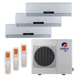 GREE Multi 21 Zone 30,000 BTU 2.5 Ton Ductless Mini Split Air Conditioner with Heat, Inverter, Remote   208 230 Volt/60Hz MULTI30HP303