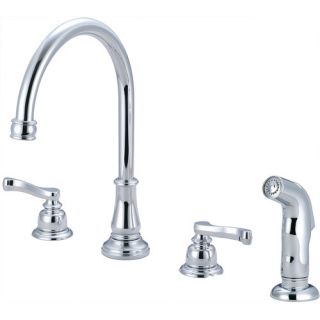 Brentwood Double Handle Widespread Kitchen Faucet with Side Spray by