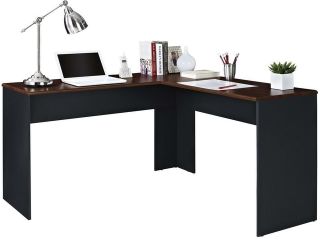 Altra Furniture 9843096 The Works Contemporary L Shaped Desk, Cherry and Slate Gray Finish